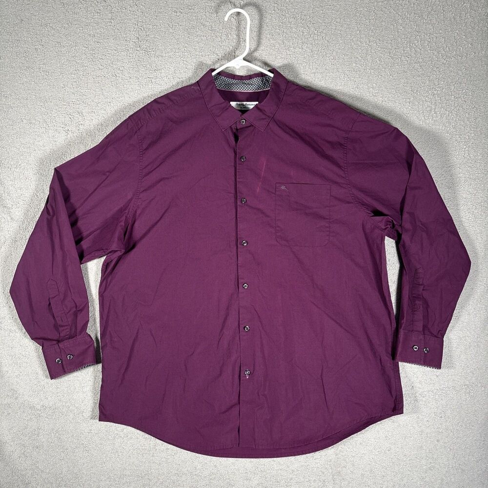 Tommy Bahama Island Zone Button Down Shirt Men’s Size 2XL Burgundy Summer Beach